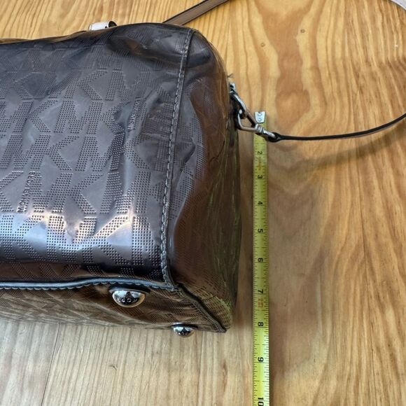 MICHAEL KORS Grayson Metallic Silver Satchel Purse and Matching Wallet - Picture 14 of 16